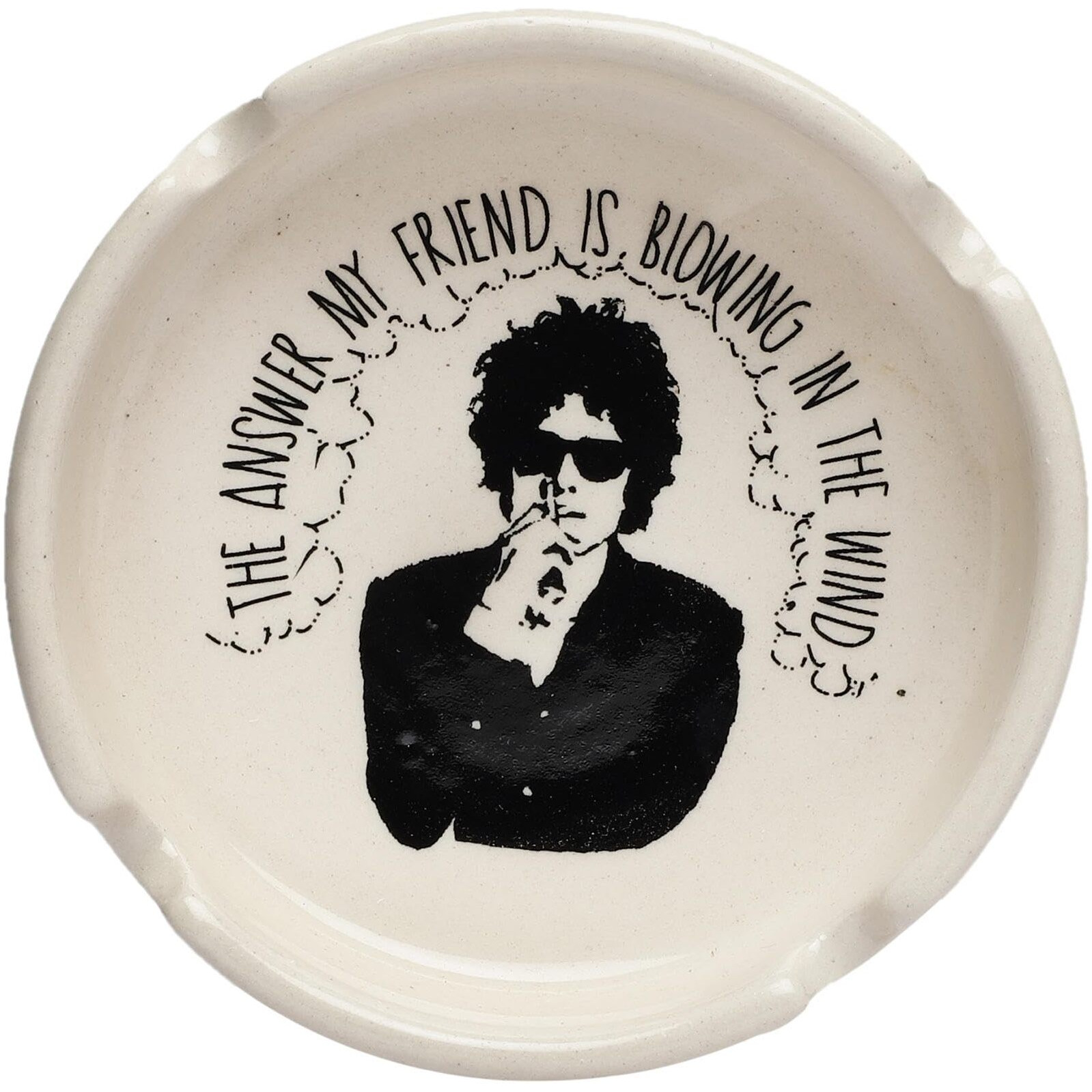 EK DO DHAI Bob Dylan Ashtray | Round in Shape | Classic Style | Ceremic Material | Light Weighted | Perfect for Gift & Occassion (Bob Dylan Ashtray)