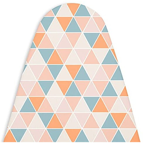 Encasa Homes Ironing Board Cover with 4mm Extra Thick Felt Pad for Steam Press - Triangle - (Fits Standard Medium Boards of 112 x 34 cm) Elastic Fitting, Heat Reflective, Protective
