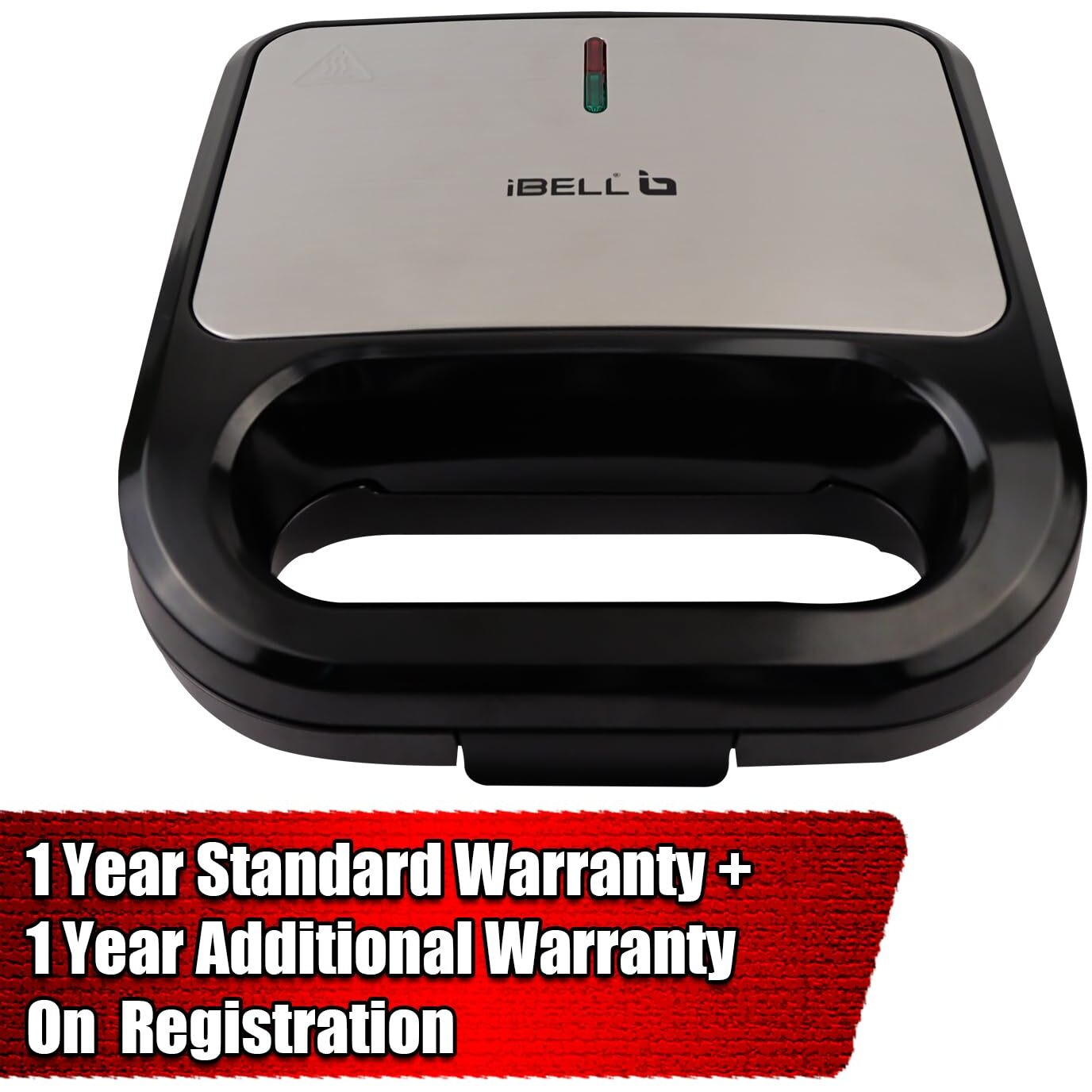 iBELL SM440 Sandwich Maker, Grill & Toast, Electric, Nonstick, 850 Watt (Black)