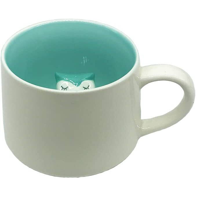 NOSCOMP 3D Animal Cup Coffee Mug Comes With A Cute Inside Creative Morning Mug Animal Cup For Hot And Cold Tea Milk Coffee Perfect For Kids Decorations Best Office Cup (Owl) (Ceramic), 400 ML