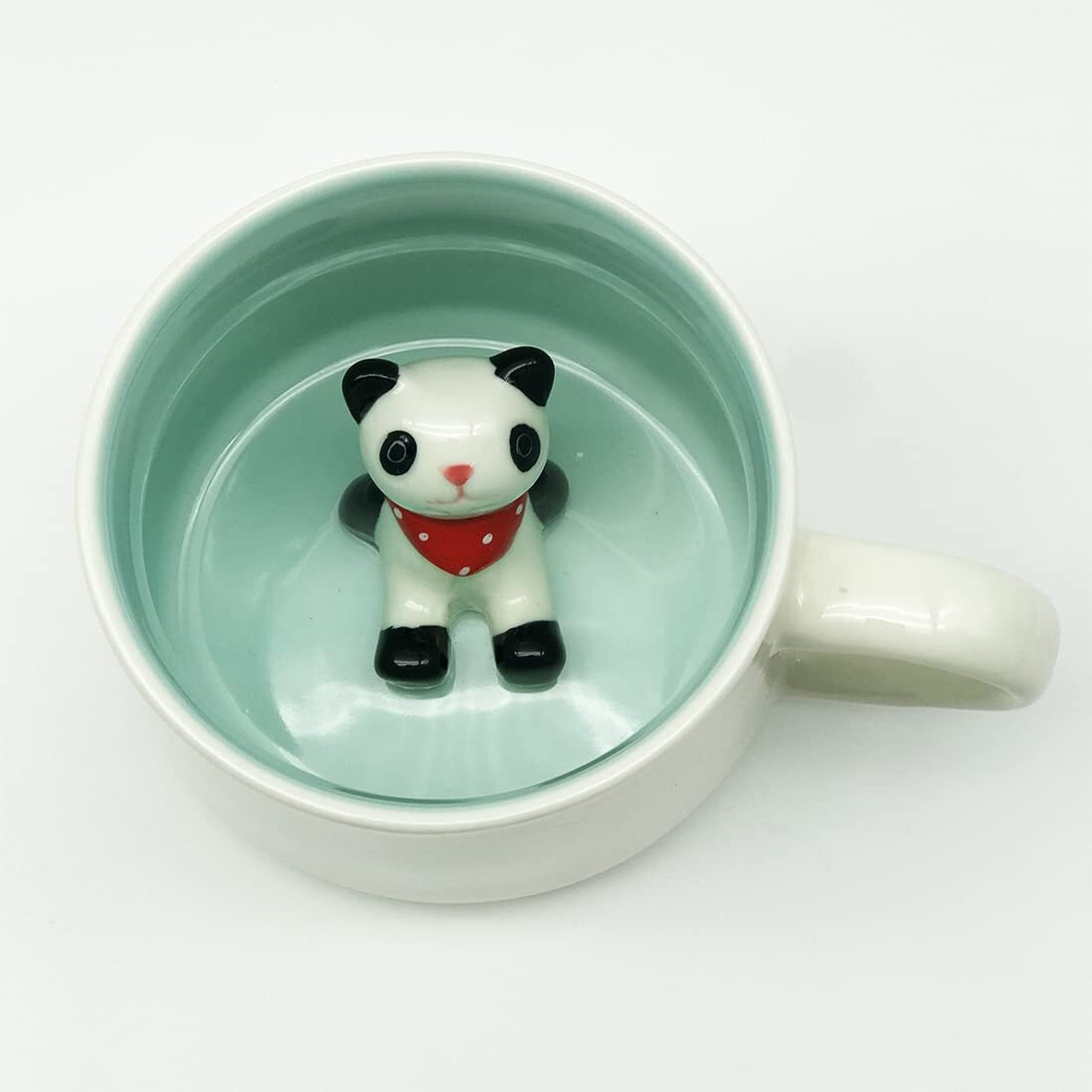 NOSCOMP 3D Animal Cup Coffee Mug Comes With A Cute Inside Creative Morning Mug Animal Cup For Hot And Cold Tea Milk Coffee Perfect For Kids Decorations Best Office Cup(Panda)(Ceramic),400 ML