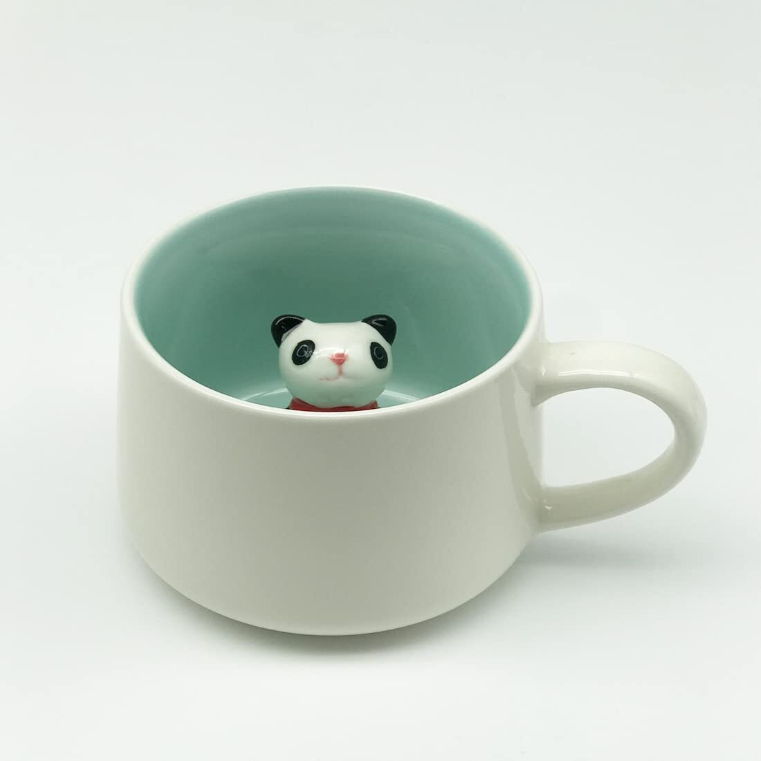 NOSCOMP 3D Animal Cup Coffee Mug Comes With A Cute Inside Creative Morning Mug Animal Cup For Hot And Cold Tea Milk Coffee Perfect For Kids Decorations Best Office Cup(Panda)(Ceramic),400 ML