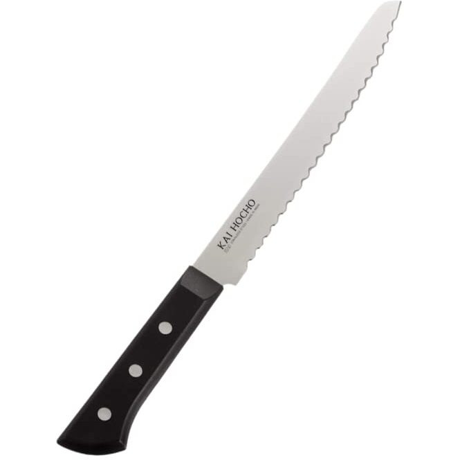 Kai Hocho Premium Bread Kitchen Knife for Slicing Cakes, Bread and Pastries (Stainless Steel, Black & Silver)