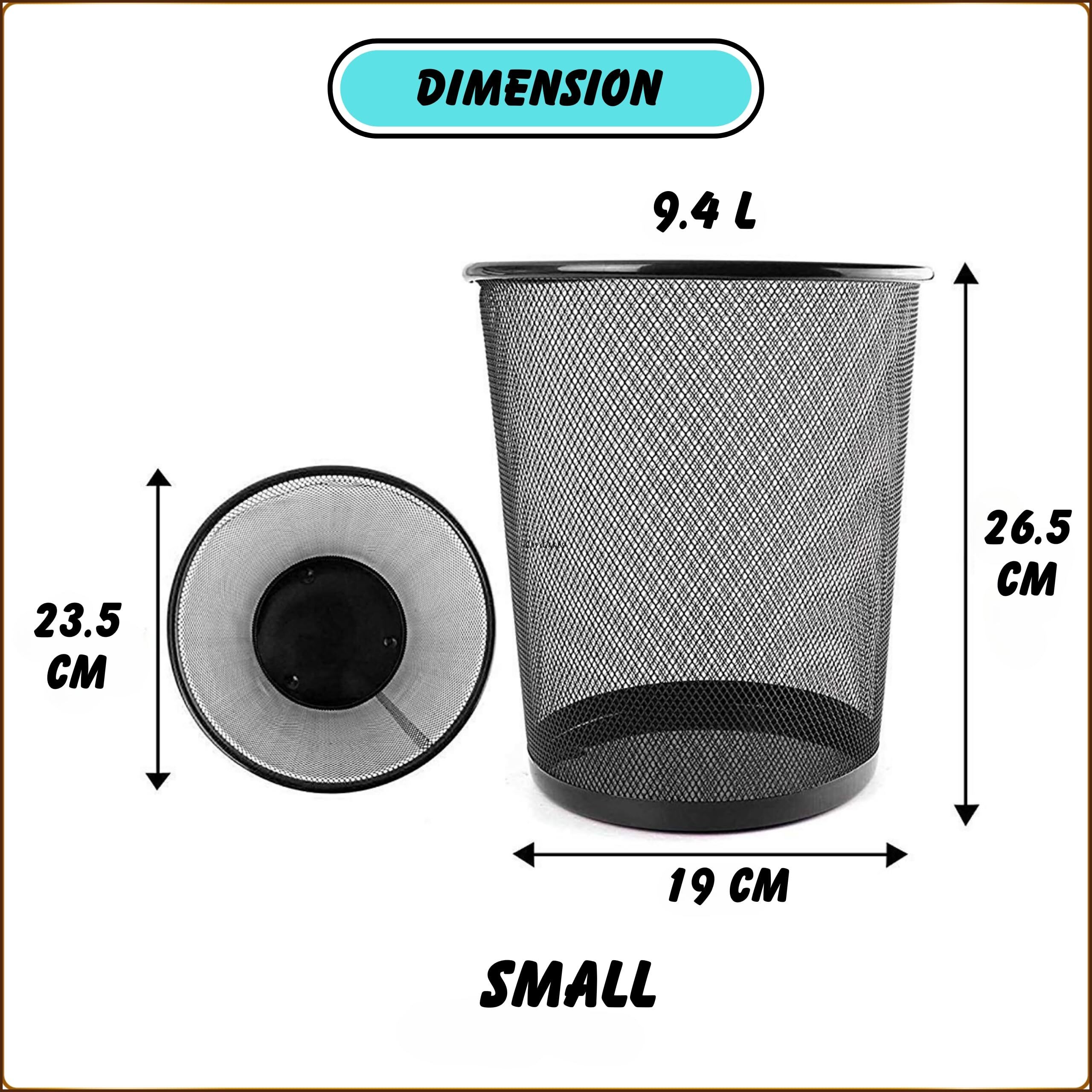 GoodWill Tech Metal Mesh Recycling Bins Wastebasket for Home/Office/Hospital/College/School (small, black)