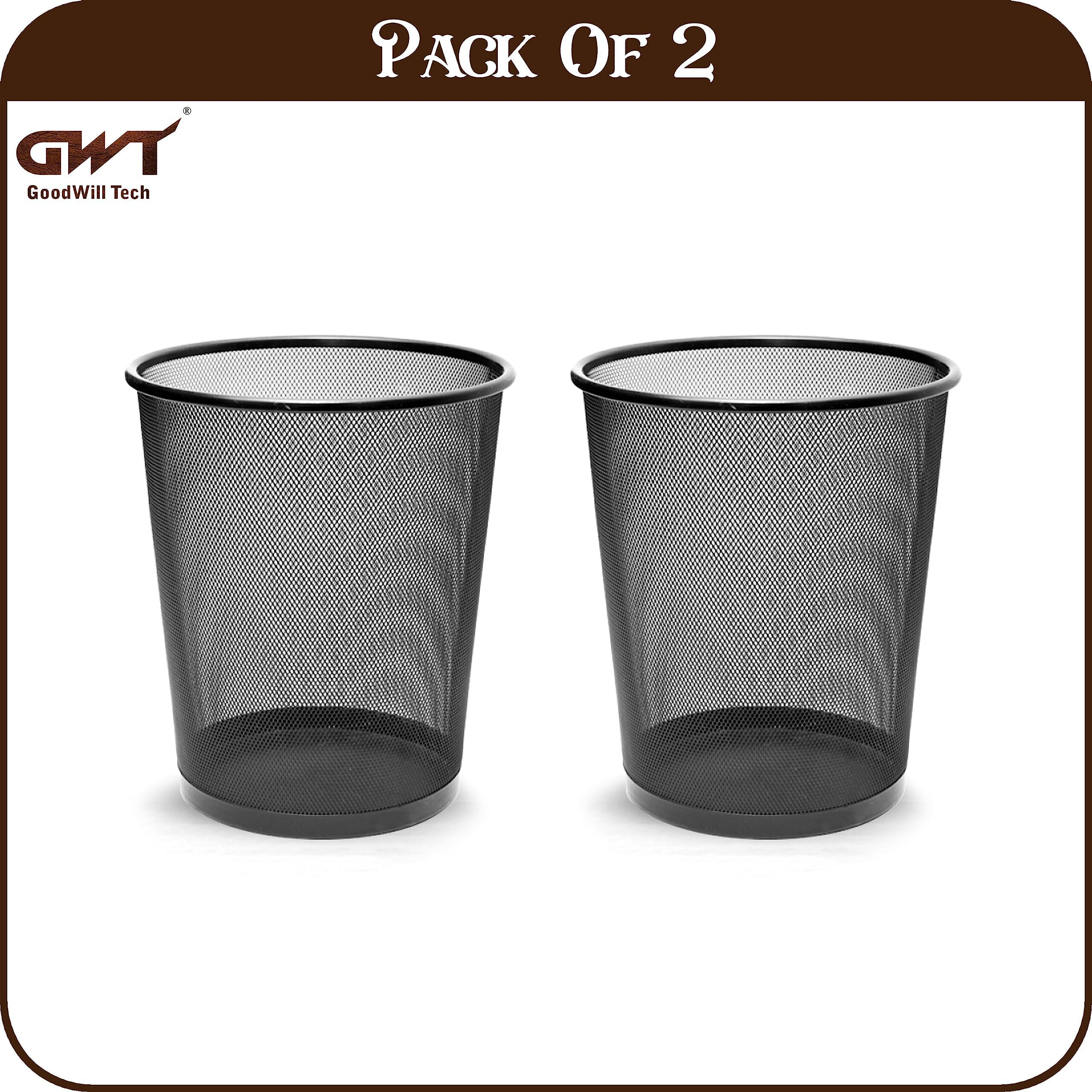 GoodWill Tech Metal Mesh Recycling Bins Wastebasket for Home/Office/Hospital/College/School (small, black)
