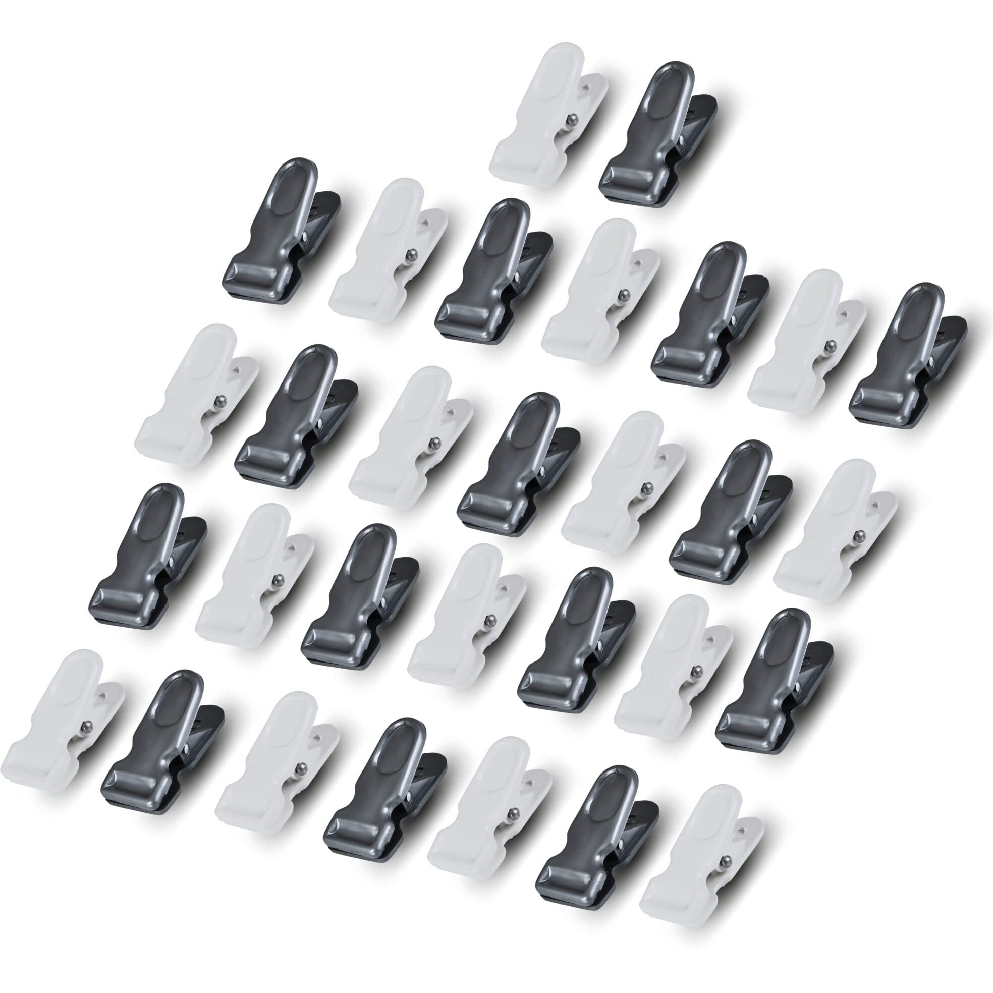 Viguni Cloth Clips (Pack of 30) Heavy Duty Premium Multipurpose Clothes Clip for Indoor and Outdoor, Strong and Durable, Clips for Clothes, Anti Rust Peg, Clothes Drying Pegs Hanger - White/Silver