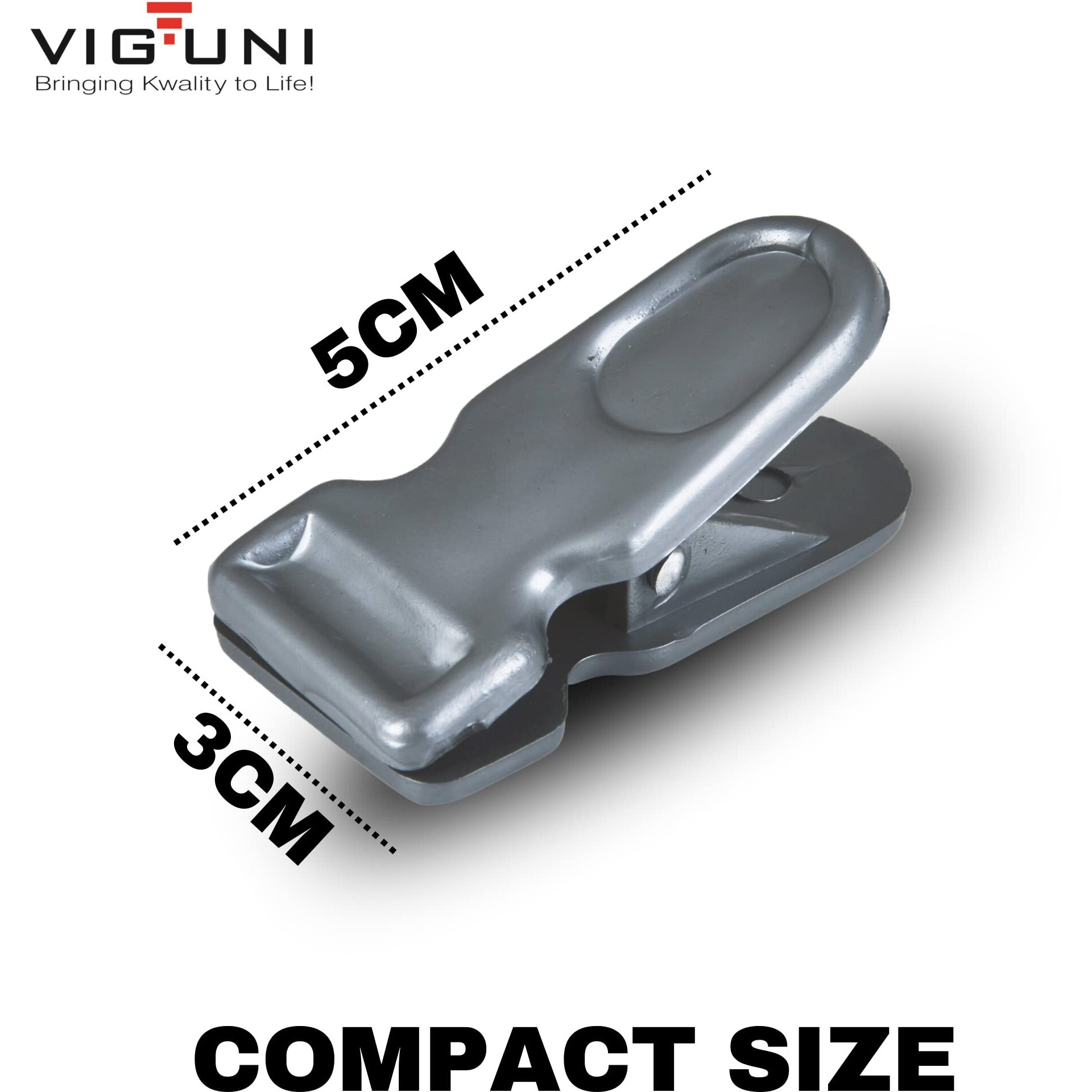 Viguni Cloth Clips (Pack of 30) Heavy Duty Premium Multipurpose Clothes Clip for Indoor and Outdoor, Strong and Durable, Clips for Clothes, Anti Rust Peg, Clothes Drying Pegs Hanger - White/Silver
