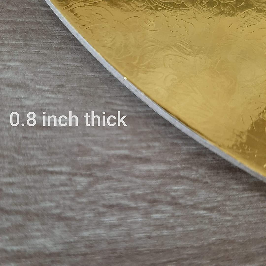 LEAWALL Cake Board 10 INCH Round MDF 5 Picecs-Piece MDF Round Cake Circle Base, 10 Inches Diameter, Gold,