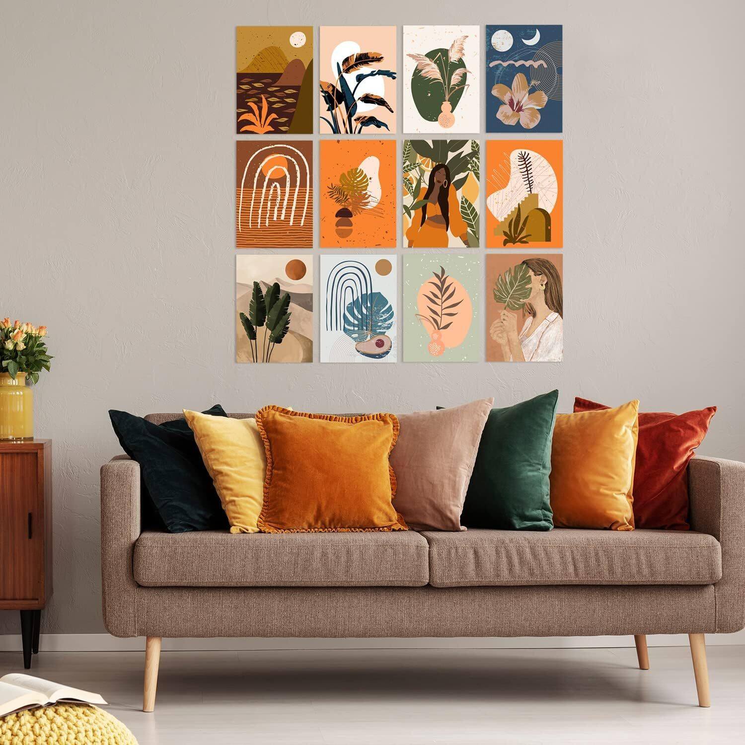 PAPER PLANE DESIGN Vinyl Poster For Living Room Bedroom Office Wall Decoration Set Of 12 (29 X 21 Cm) (Boho_01)
