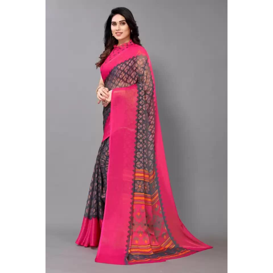 Winza Designer PB Brasso Aadi Grey_W Plain Chiffon sarees for women