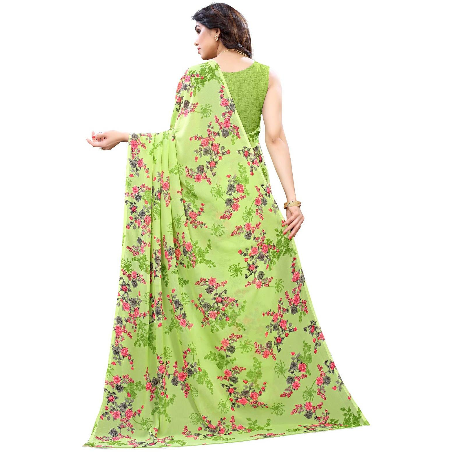 Satrani Womens Polyester Saree (1850ST172_2041ST576 Green||Light Blue)