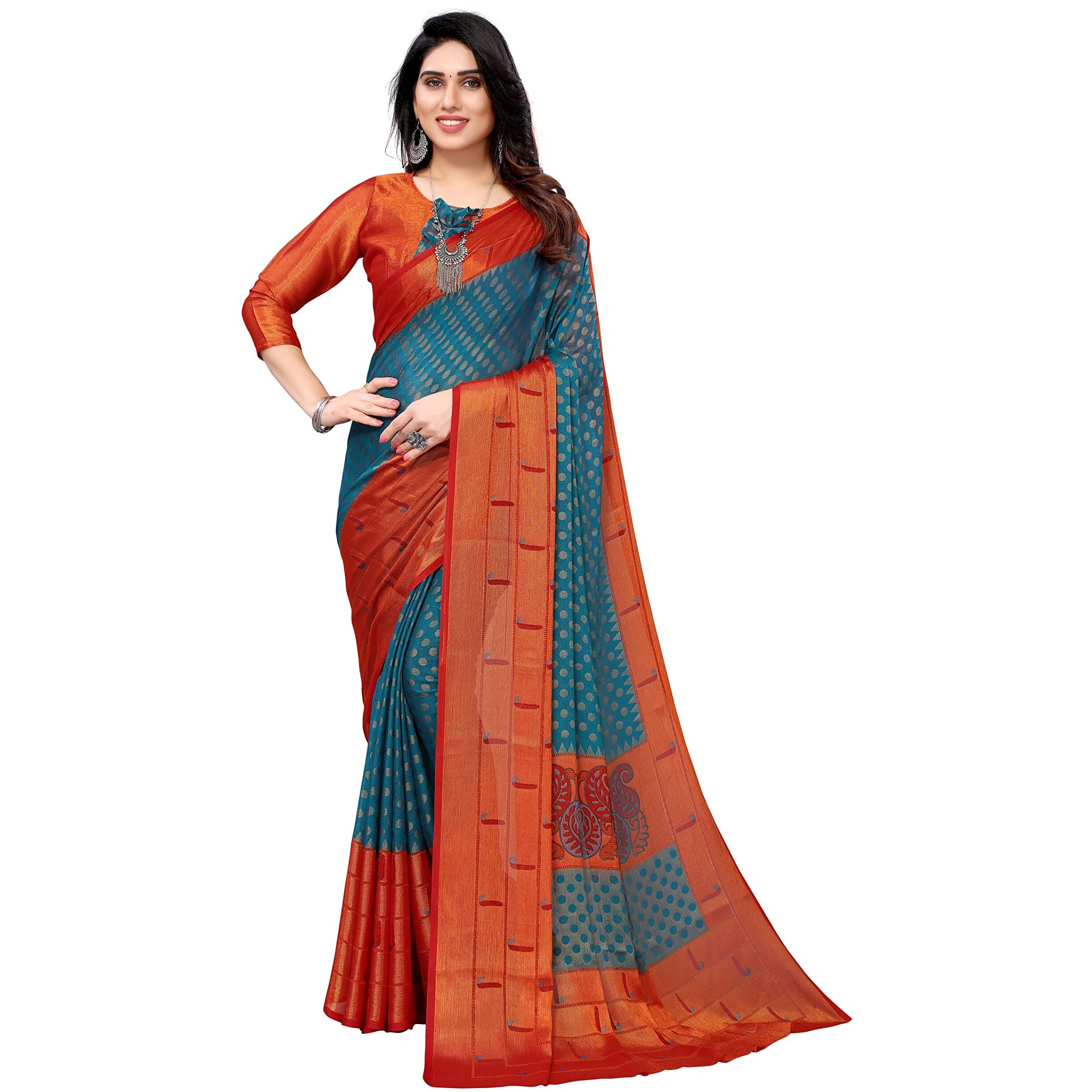 Winza Designer PS Brasso Padma Rama_W Plain Chiffon sarees for women