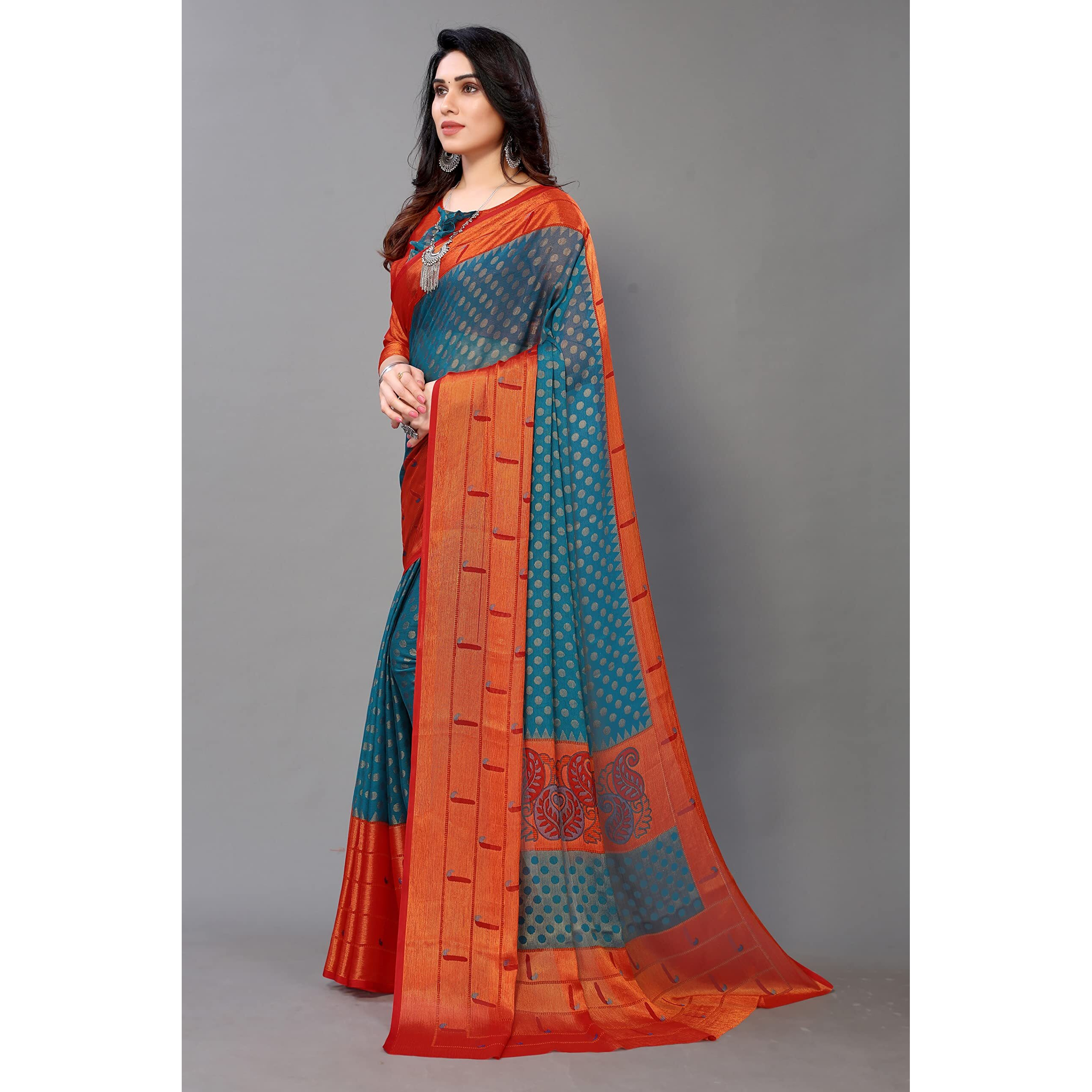 Winza Designer PS Brasso Padma Rama_W Plain Chiffon sarees for women