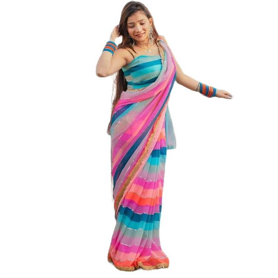 Florely Womens Bhagalpuri (Georgette-Saree_New Blue)