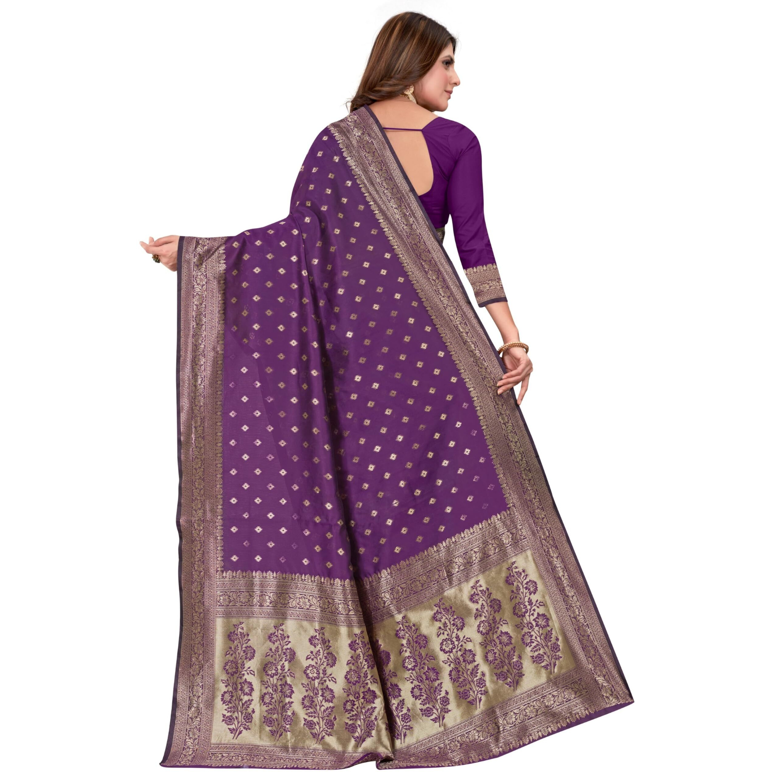 C J Enterprise Womens Pure Kanjivaram Silk Saree Soft Banarasi Design Wear Kanchipuram Pattu Sarees Latest Party Cotton Sari collections With Blouse Piece for Wedding sadi 2024 2023 (Pari159 Wine)