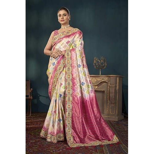 MANOHARI Latest Pattern Hotfix Stone Work Banarasi Saree For Women_Mn1871 - Silk