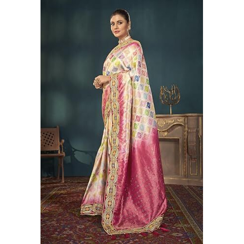 MANOHARI Latest Pattern Hotfix Stone Work Banarasi Saree For Women_Mn1871 - Silk