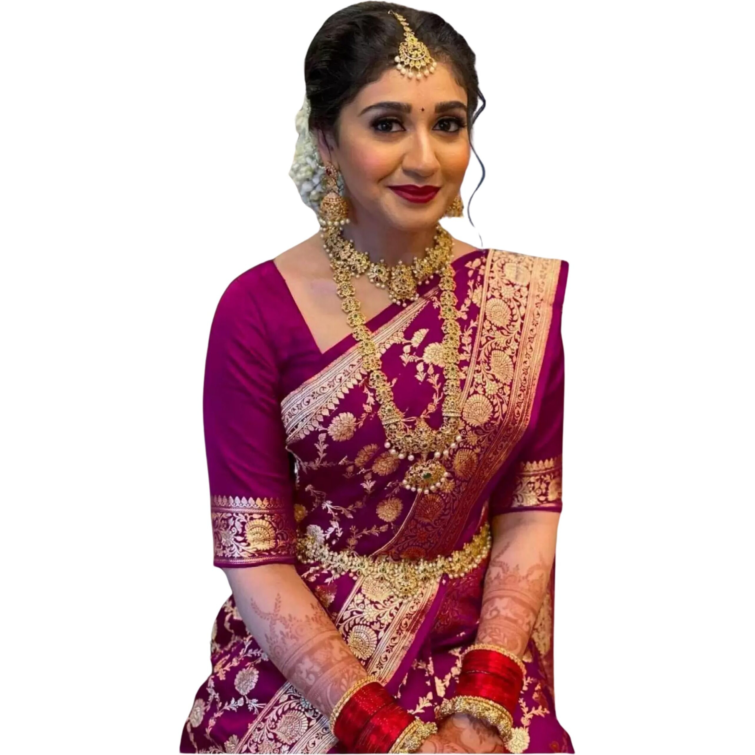 C J Enterprise Womens Pure Soft Kanjivaram Silk Saree Banarasi Design Wear kanchipuram Pattu Sarees Latest Party Cotton Sari With Blouse Piece for Wedding sadi new ladies 2023 2024 (Pari164 Purple)