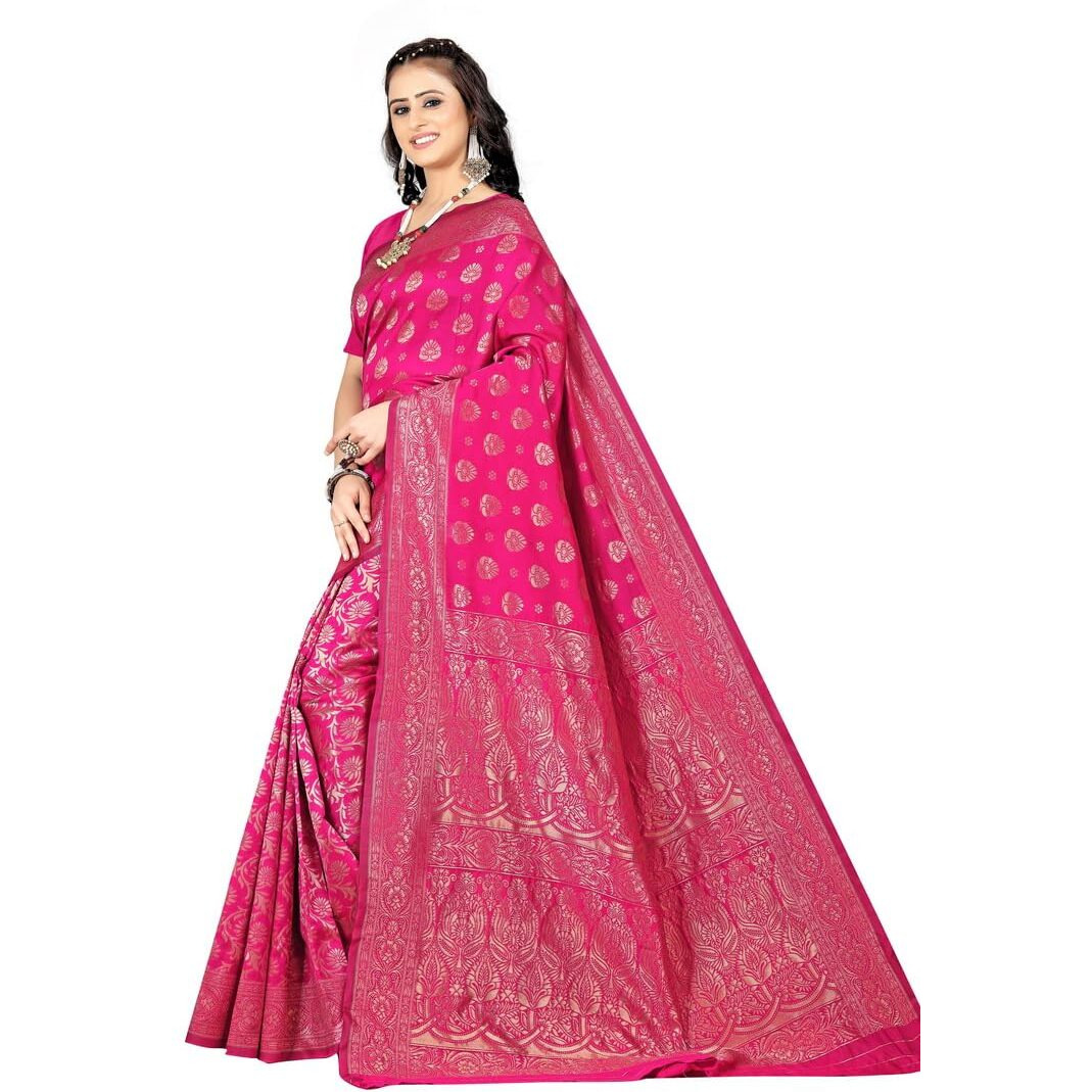 Sugathari Womens Banarasi Saree Pure Kanjivaram Silk Saree (SAM PARI-161 RANI)