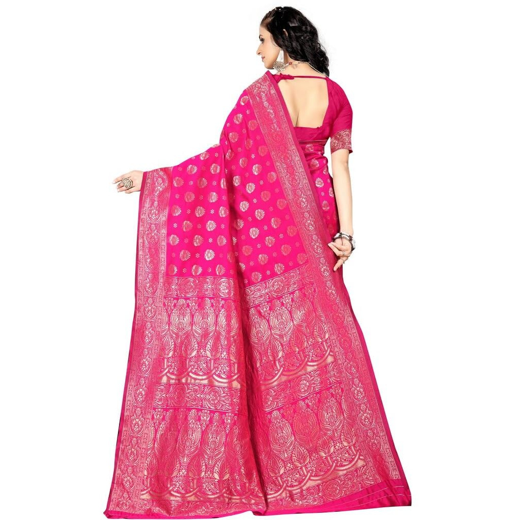 Sugathari Womens Banarasi Saree Pure Kanjivaram Silk Saree (SAM PARI-161 RANI)