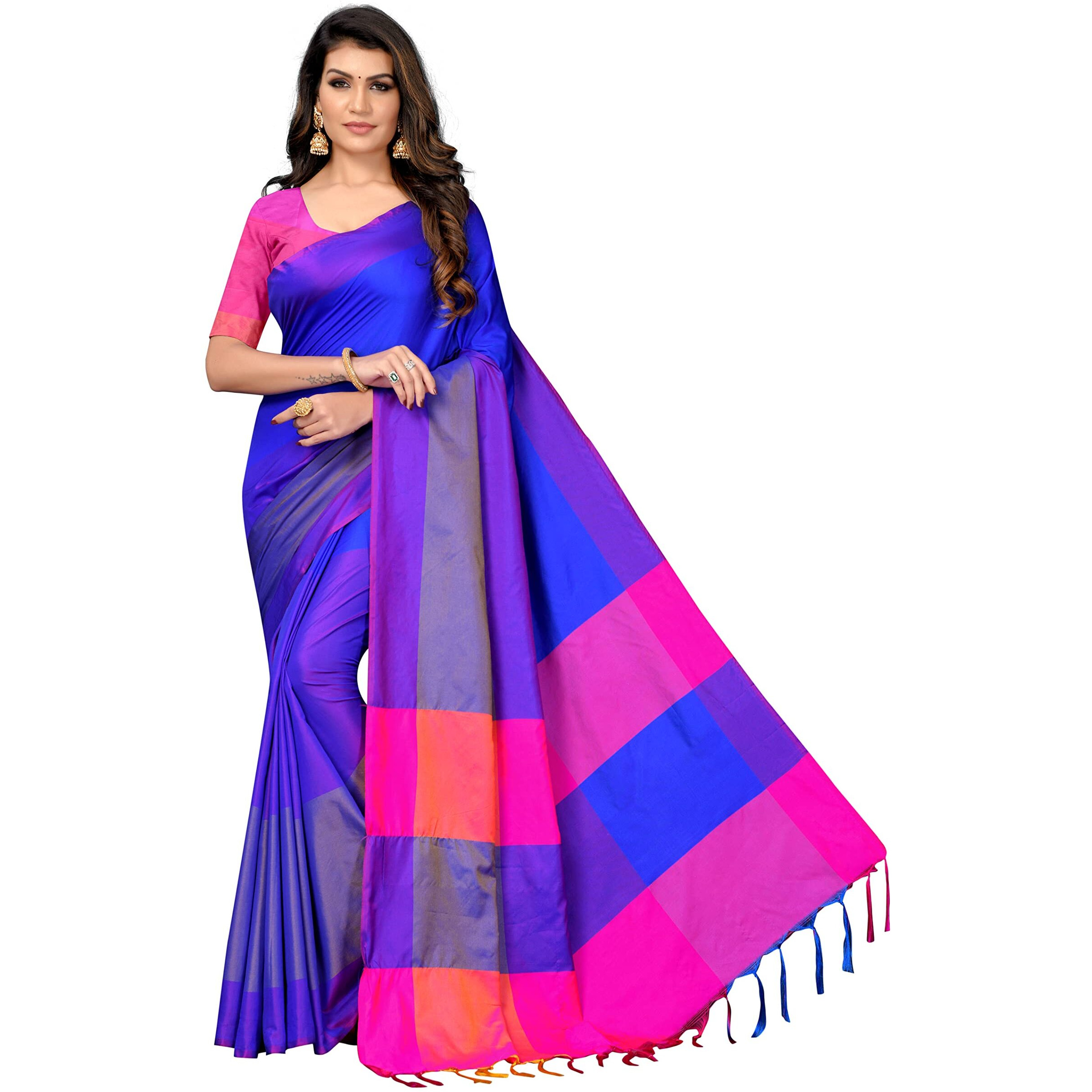 Silk ZoneWomens Soft Silk Uppada Woven Pattu Blue Saree(SZ-AURA-BU-434)