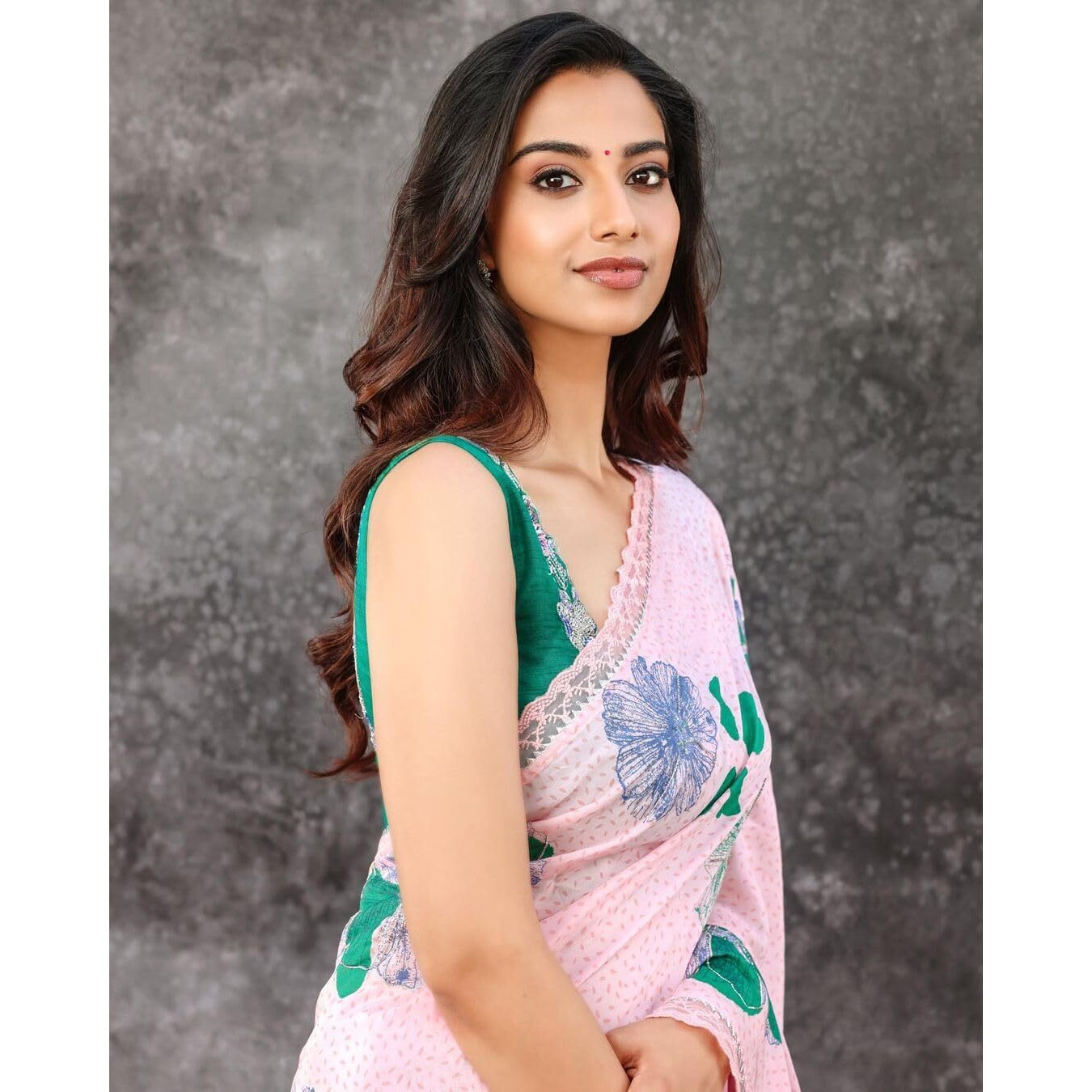 Sidhidata Womens Georgette Floral Printed Saree With Unstitched Blouse Piece (Crew Pink_Pink_Free Size)