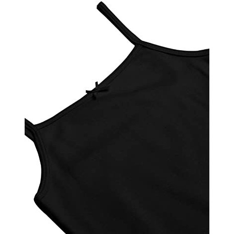 Jockey SG04 Girls Super Combed Cotton Rib Fabric Camisole with Regular Straps Black