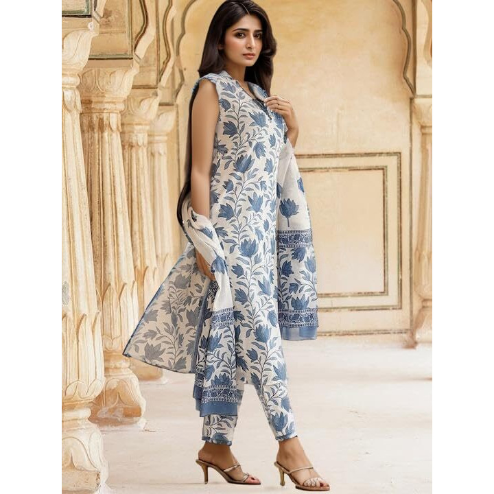 SHIENZY Dupatta set || Kurta set || Kurta pant set || Ethnic set || Sleeveless kurta set for women