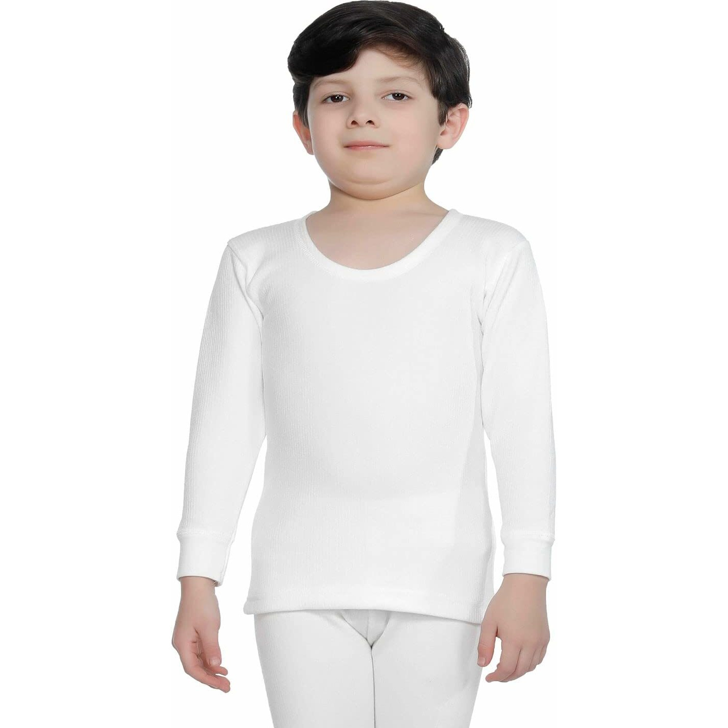 BODYCARE Insider Kids Thermal Regular Fit Top & Bottom Set (Off White 4-5 Years)