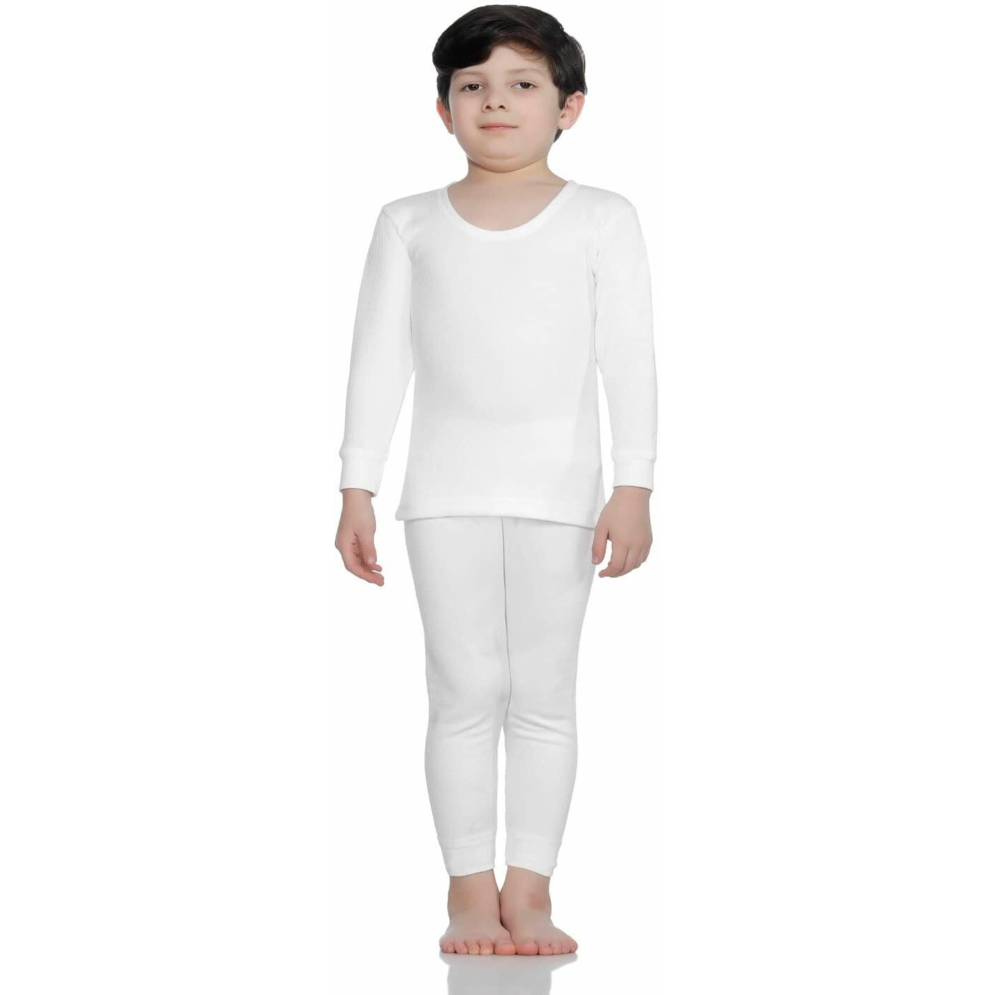 BODYCARE Insider Kids Thermal Regular Fit Top & Bottom Set (Off White 18-24 Months)