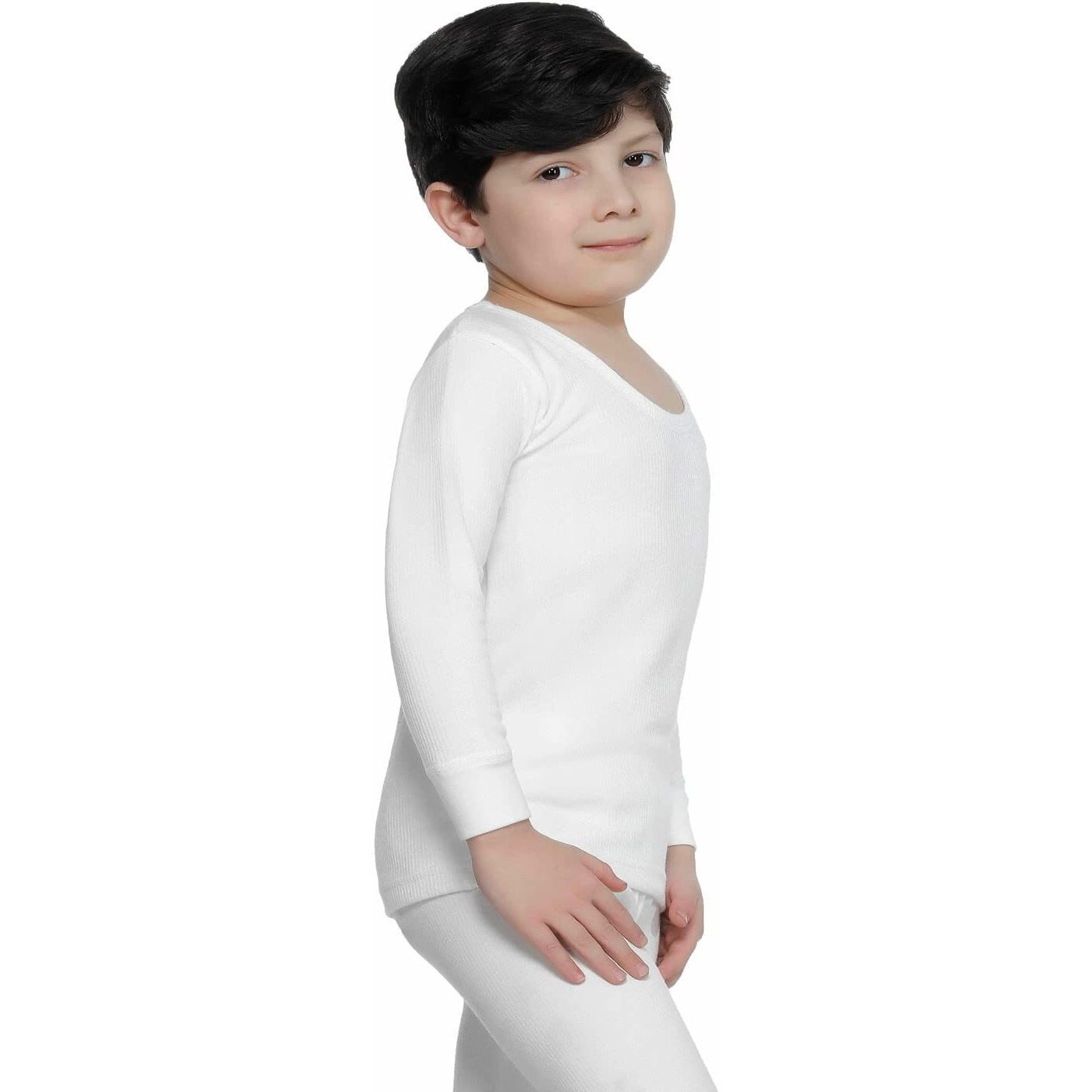 BODYCARE Insider Kids Thermal Regular Fit Top & Bottom Set (Off White 18-24 Months)