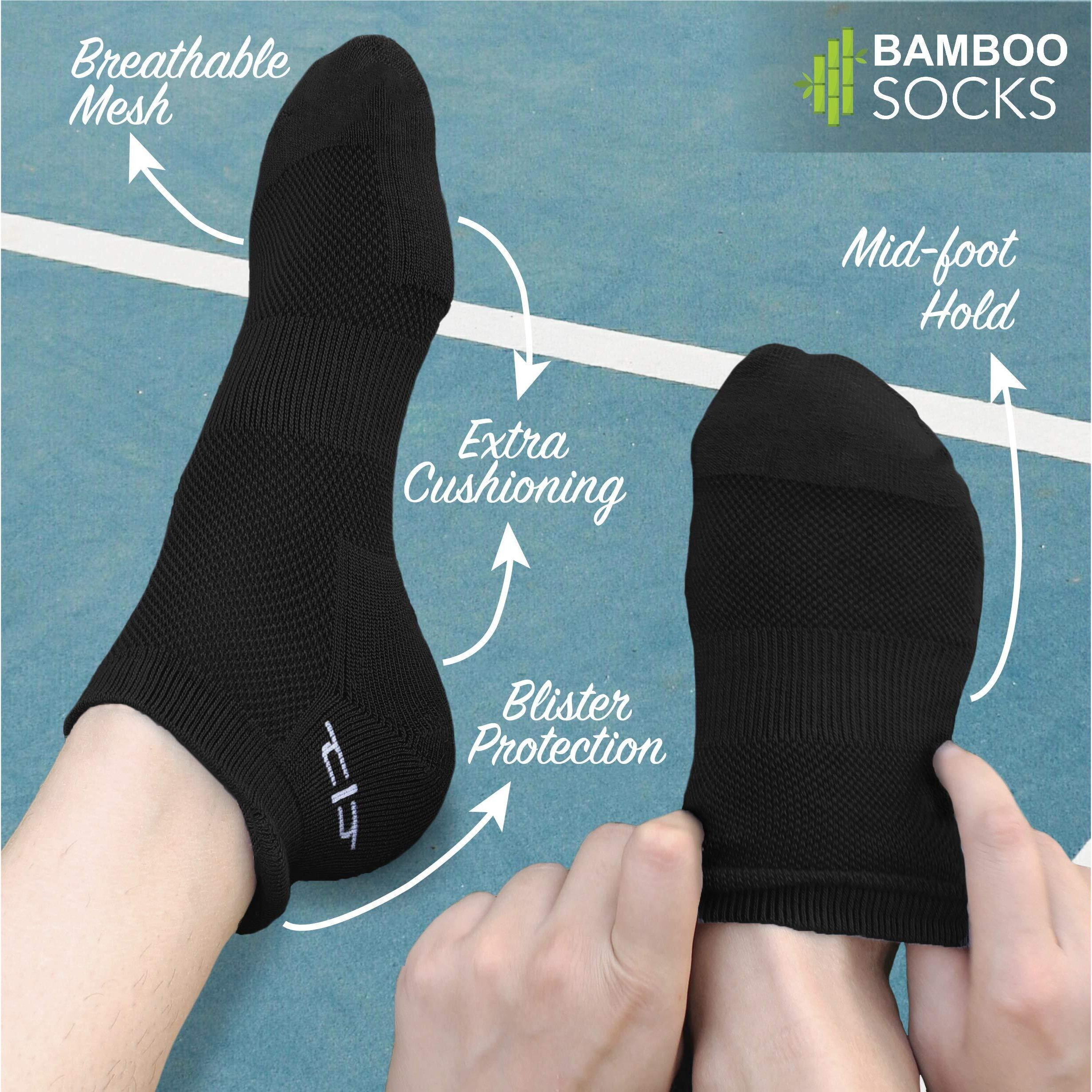 HEELIUM Bamboo Socks For Men Ankle Length Anti-Odour & Breathable Padded Base & Anti-Bacterial Softer Than Cotton Made In India - Black