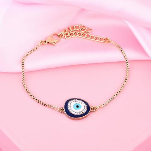 Estele Gold Plated Designer Evil Eye Rakhi Bracelet With Austrian Crystals For Men & Women