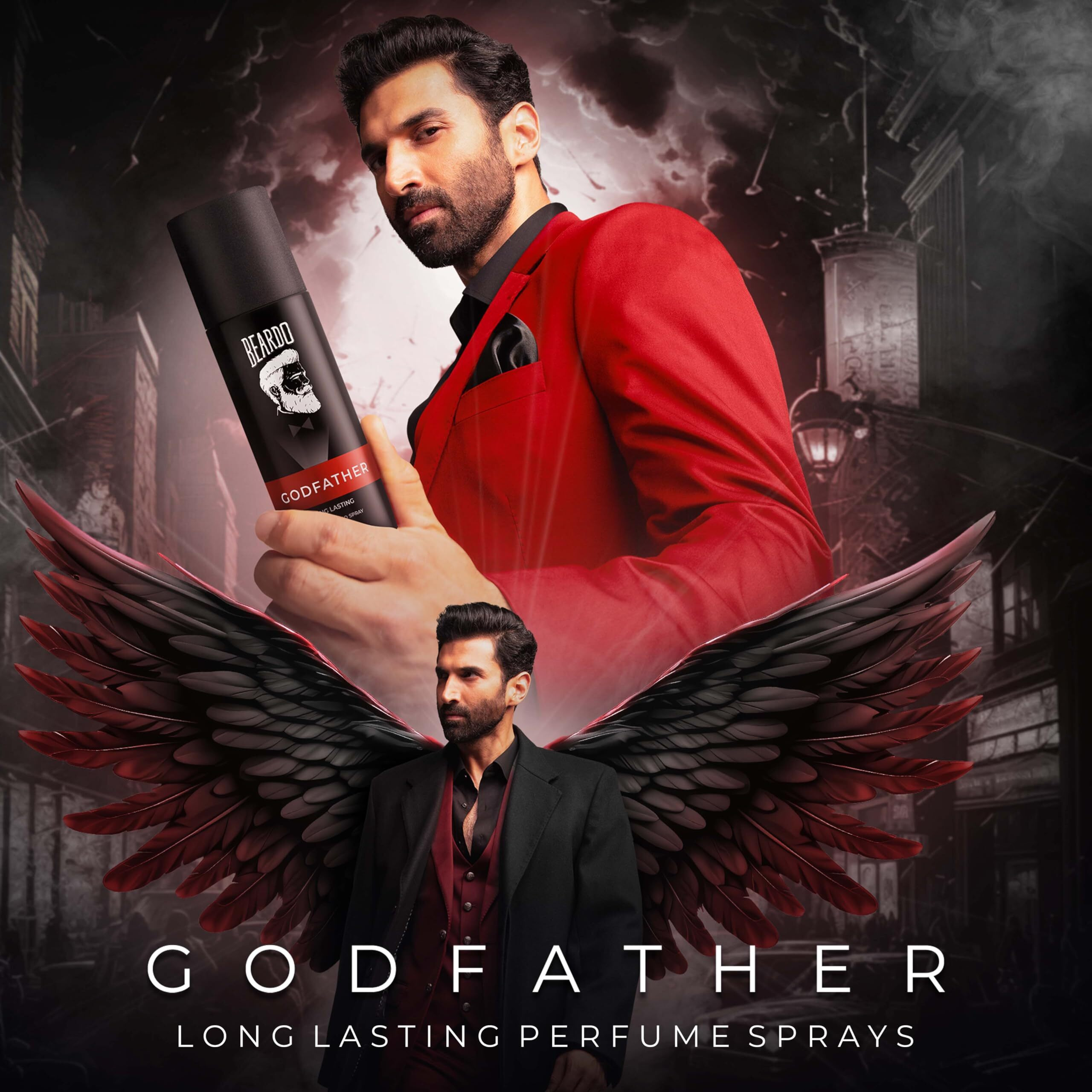 Beardo Godfather Perfume Deo Spray for Men, 150ml | Citrus Aromatic Spicy | Body Spray Perfume For Men | Deo For Men | Long Lasting Deodorant | Gift for Men | Rakhi Gift For Brother | Gift For Friends