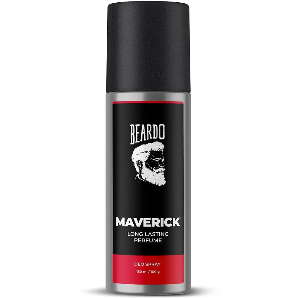 Beardo Perfume Body Spray for men - MAVERICK, 150ml | Oriental Leather Woody | Fresh | Deo For Men | Long Lasting Deodorant for Men | Gift | Mens Fragrance | Rakhi Gift For Brother | Gift For Friends