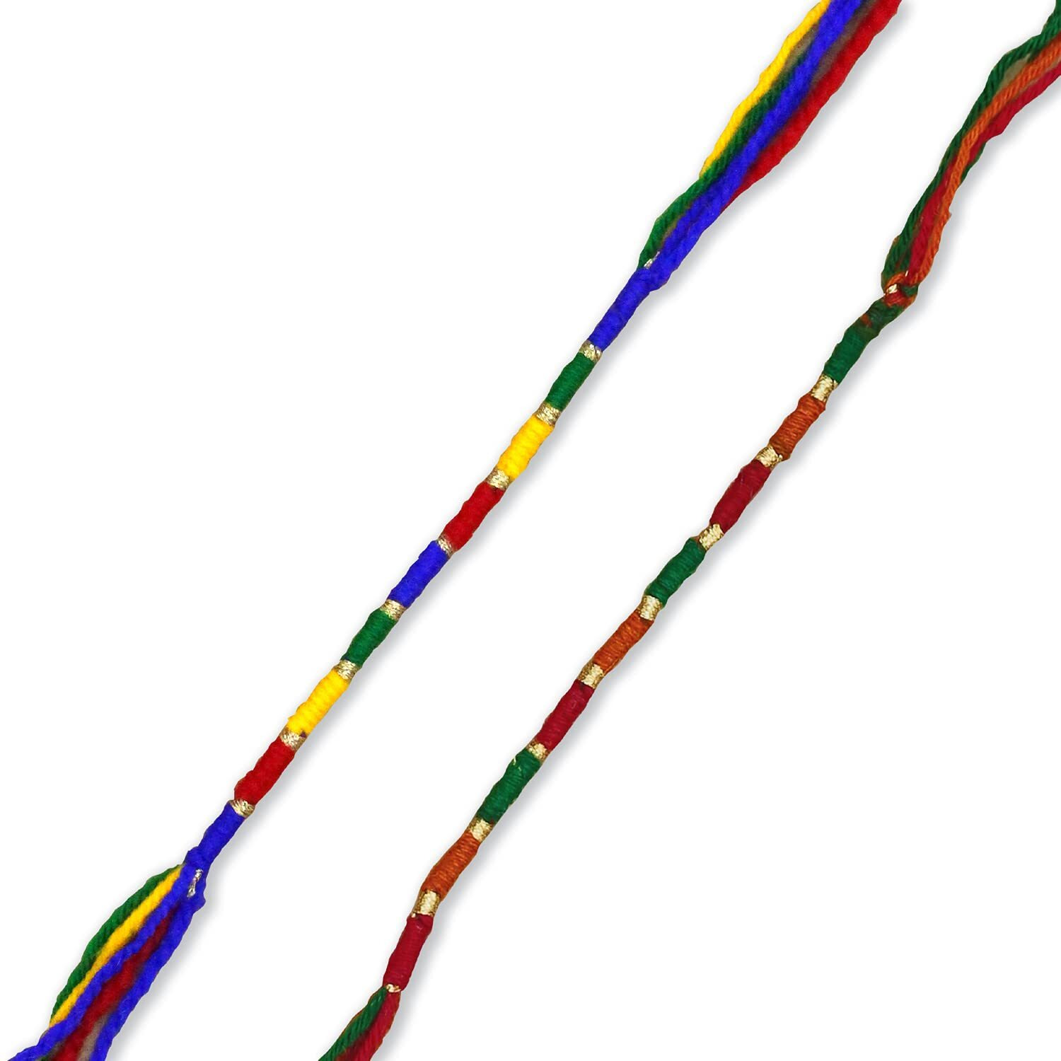 Prapti Handicrafts Handmade Gunthan Rakhi for Brother/Sister (Combo of 2)