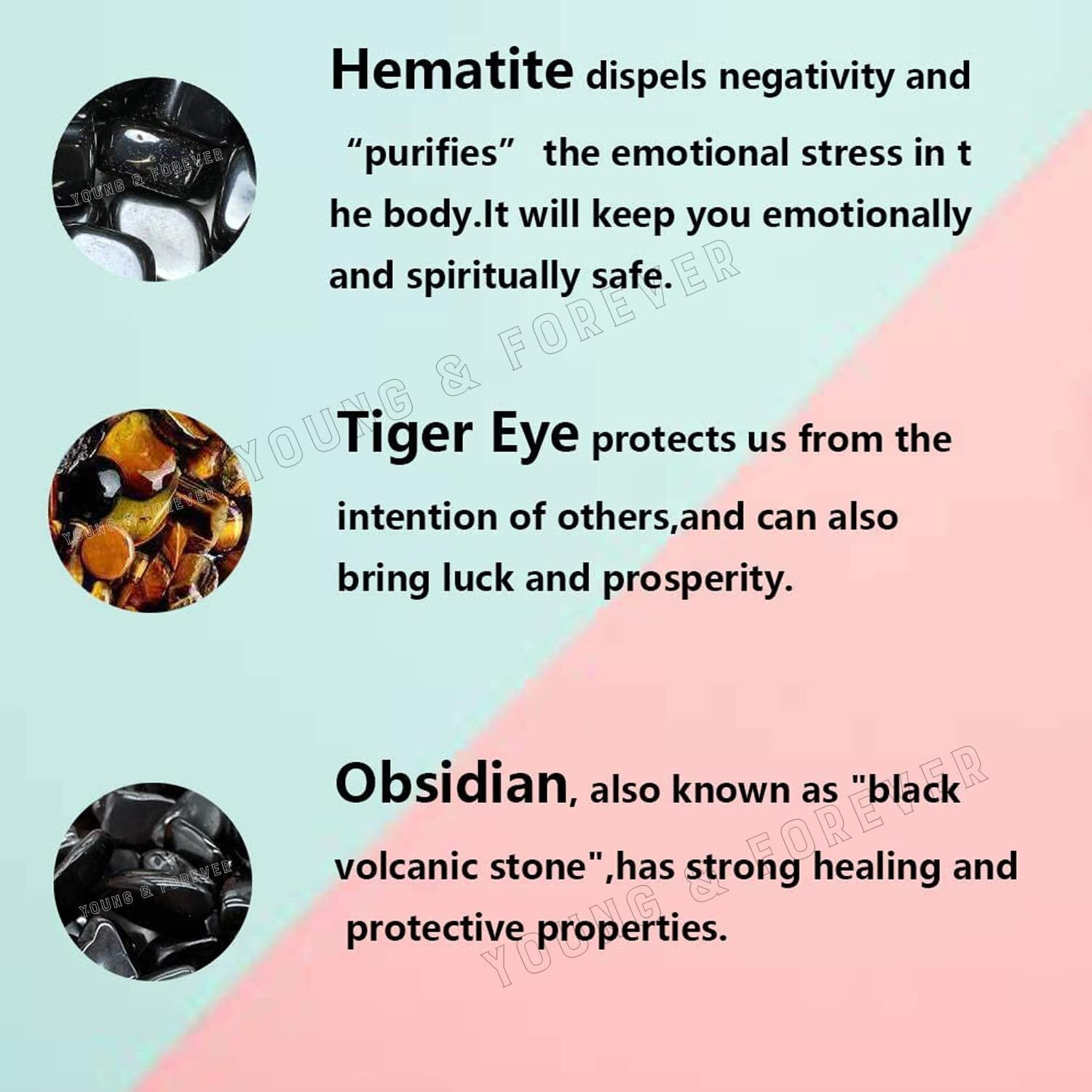 Young & Forever Gift Rakhi Gift For Brother Reiki Infused Handmade Chakra Bracelets For Women Semi Precious Gemstone Tiger Eye Onyx Hematite Weight Loss Healing Crystal Bracelet For Men, Pack Of 4