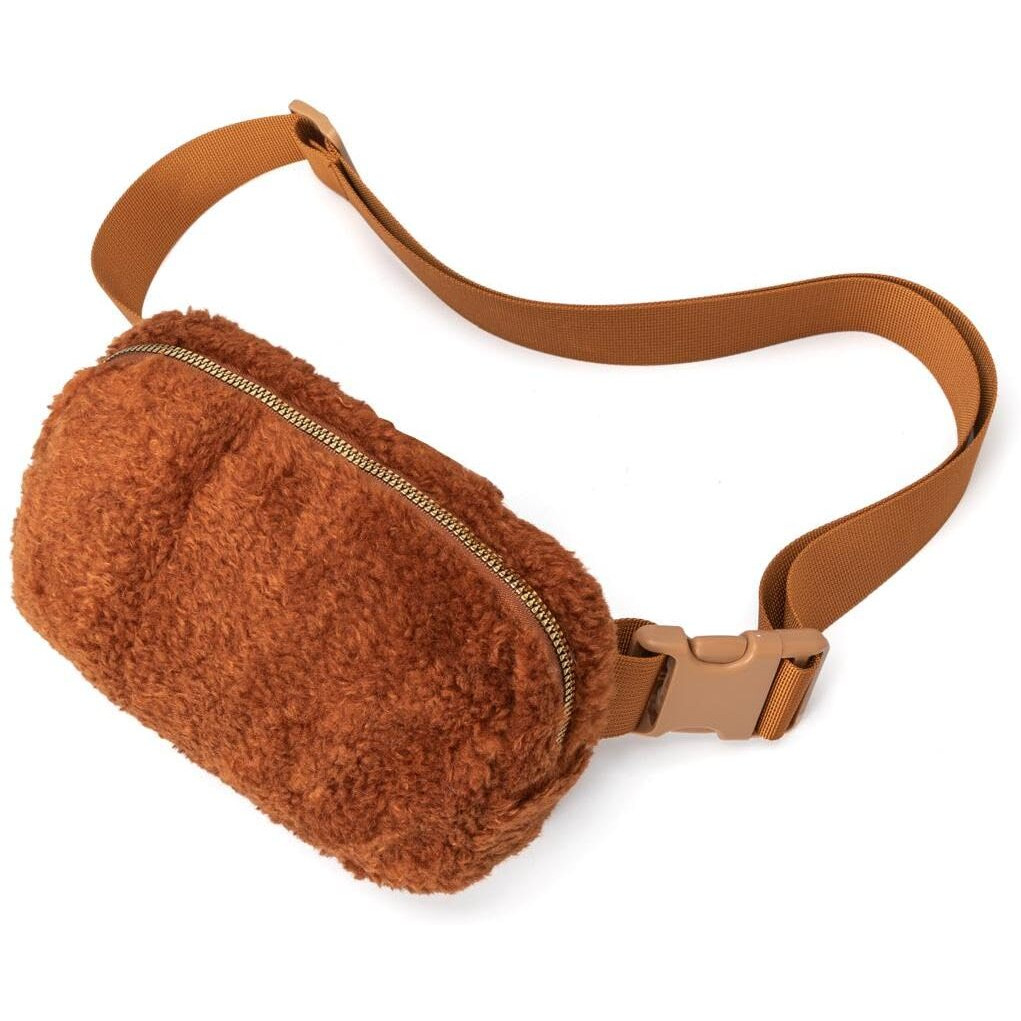 Dravina Waist Bag For Women & Men| Rakhi Gift for Brother| Premium Crossbody Fanny Pack With Large Capacity Pouch, Back Zipper Pocket, Adjustable Straps & Mesh Pockets For Travel, Hiking| 20cm (Brown)