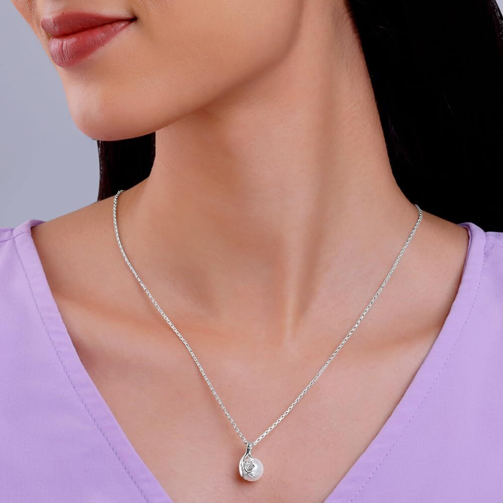 GIVA 925 Silver Soul Pearl Pendant With Link Chain | Rakhi Rakshabandhan Gift for Sister Bhabhi, Gifts for Women & Girls| With Certificate of Authenticity and 925 Stamp | 6 Month Warranty*