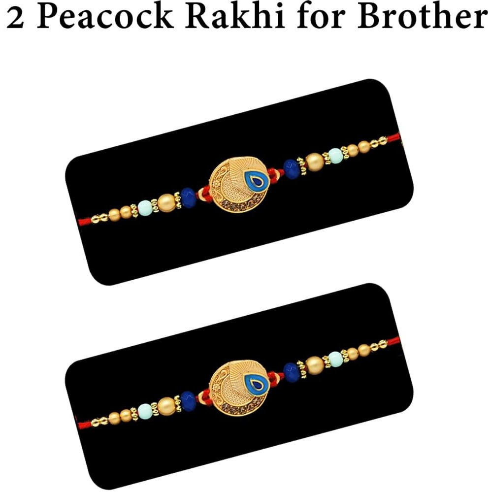 Saugat Traders Designer Rakhi Combo For Bhaiya Bhabhi and Kid Set of 2-Chocolate Box-Roli-Tikka Chawal for Brother Bhabhi-Younger Brother-Rakhi with Chocolate Gift Box