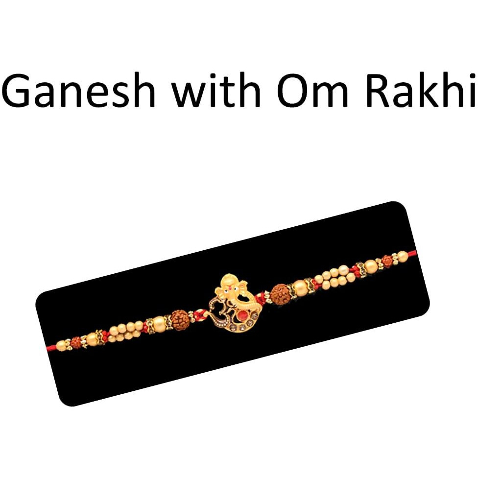 Saugat Traders Rakhi Gift Combo for Brother - Ganesha Rakhi for Bhaiya - Chocolate Box With Blessing of Lord Ganesha Idol and Roli Chawal Chopra
