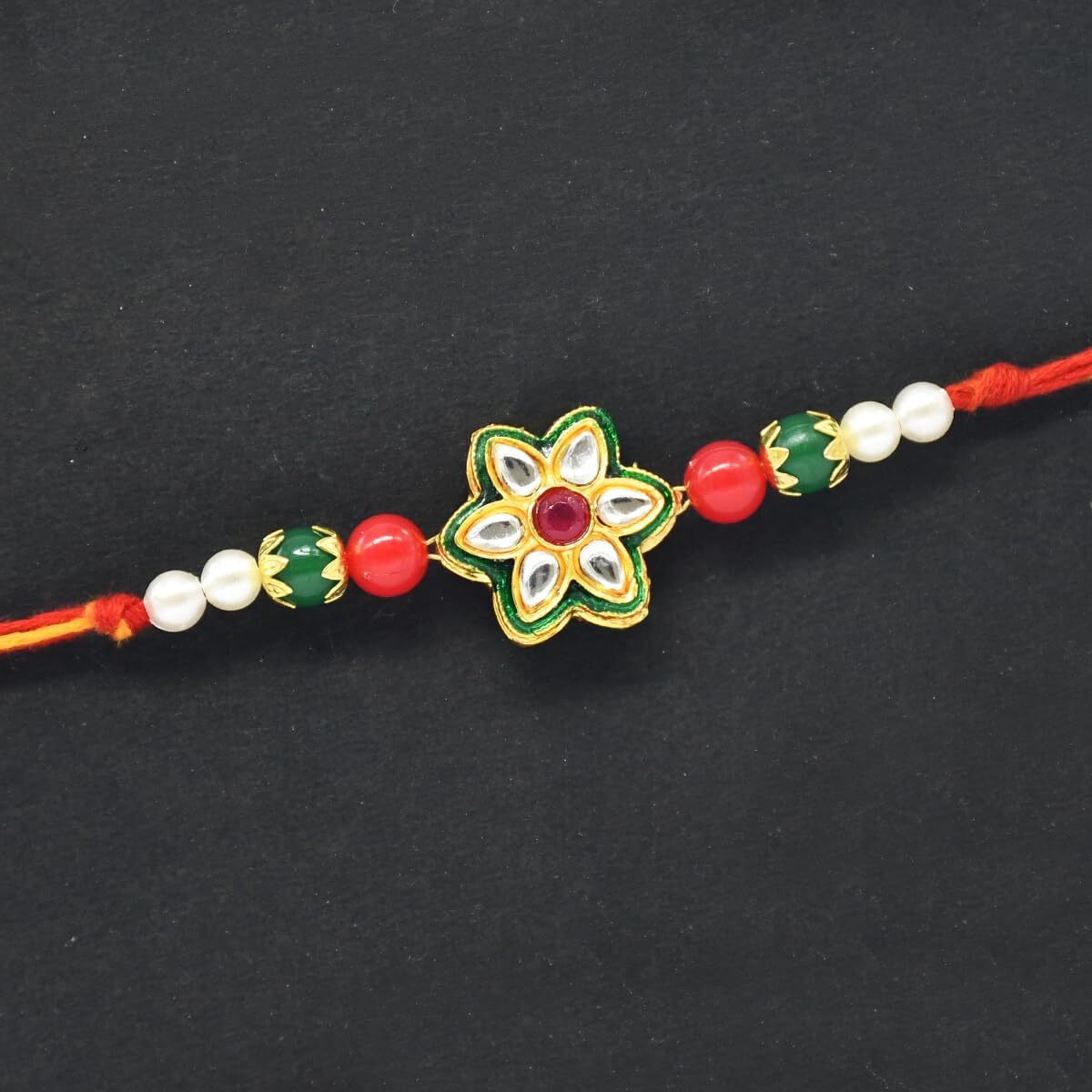 Saugat Traders Rakhi Gift Set for Brother and Bhabhi with Celebration Chocolate With Roli Chawal - Designer Lumba Rakhi for Bhabhi - Exclusive Rakhi for Beloved Brother
