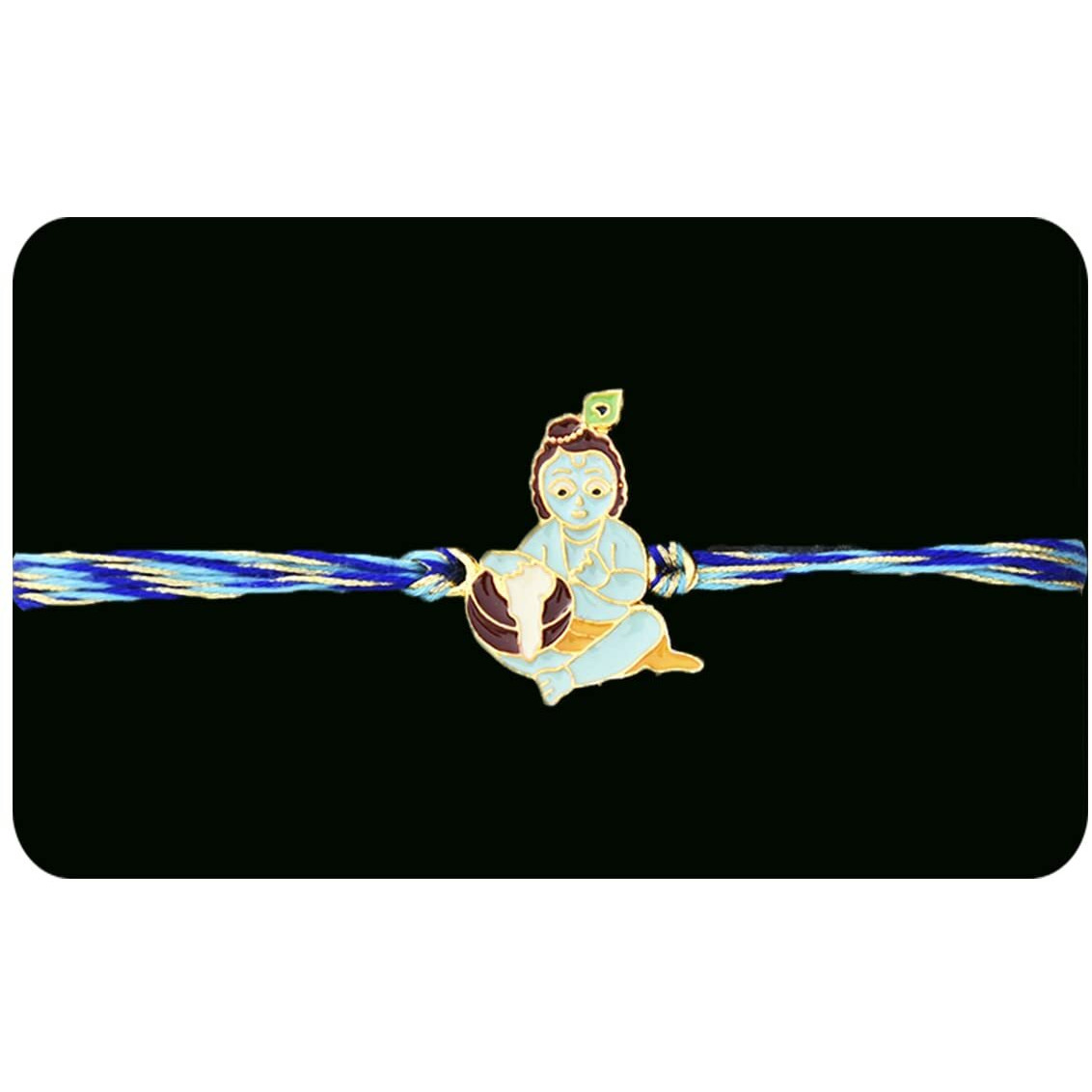 Saugat Traders Rakhi Gift for Younger Brother - Handmade Rakhi for Brother Kids with Chocolate Box and Roli Chawal with Bal Gopal Chopra Pack