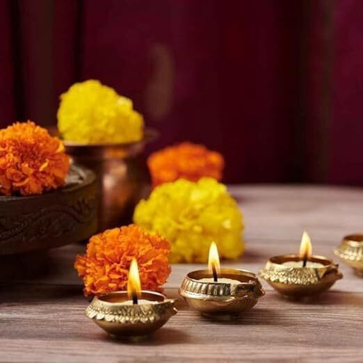 Om Phool Batti 100 Pcs. Cow Ghee Diya for Puja, 30 min Burning Time, 100% Wax Free Ghee Batti for Pooja, Festivals & Religious Rituals | Readymade Ghee Diya batti