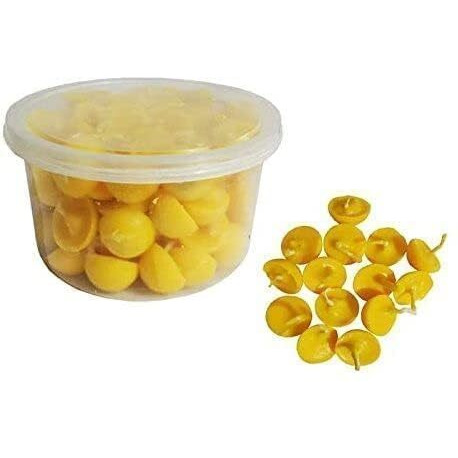 Om Phool Batti 100 Pcs. Cow Ghee Diya for Puja, 30 min Burning Time, 100% Wax Free Ghee Batti for Pooja, Festivals & Religious Rituals | Readymade Ghee Diya batti