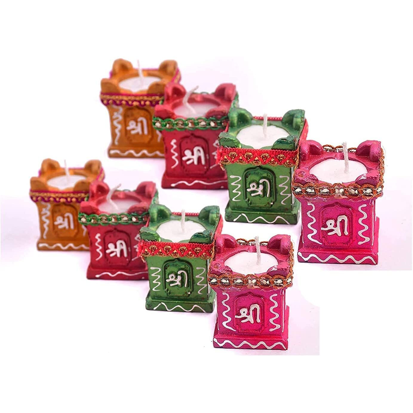 CraftVatika Diya for Home Diwali Decoration Items Puja,8 Sets Handmade Earthen Clay Terracotta Decorative Diya,Candles Pooja Purpose Outdoor Indoor Garden Decor (Pack of 8)