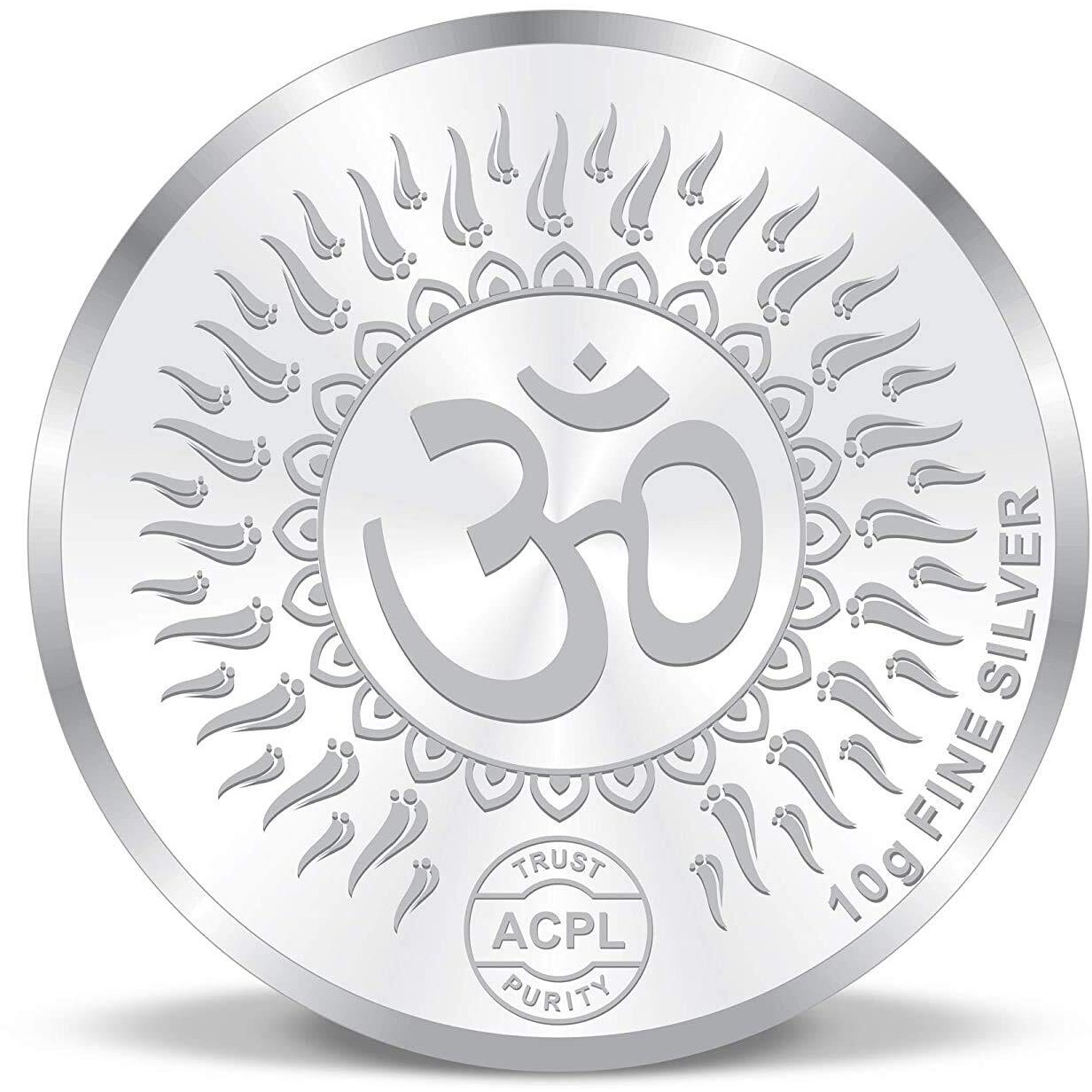 ACPL Precious Moments BIS Hallmarked Silver Coin Diya Spreading Light and Prosperity 10 gm 999 Pure