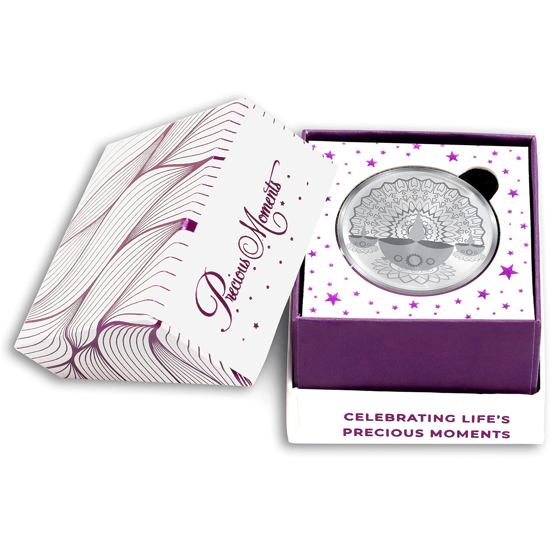 ACPL Precious Moments BIS Hallmarked Silver Coin Diya Spreading Light and Prosperity 10 gm 999 Pure