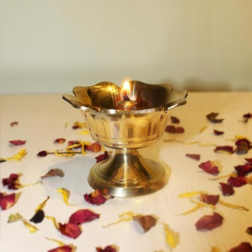 True Decor Devdas Brass Diya for Puja Diwali Diyas for Decoration Pack of 2 (Height 2 Inch)