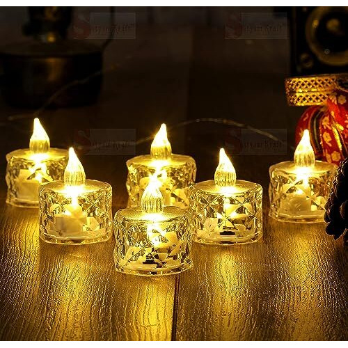 TrueDecor 36PC LED Candles Artificial Candles for Home Decor LED Diya Candle Light Lamp Fake Candle